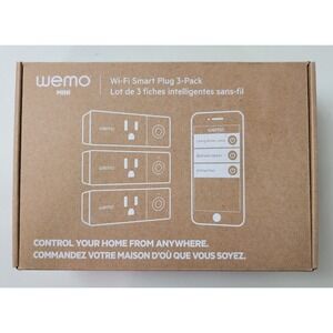 Wemo Mini Wi-Fi Smart Plug 3-Pack White F7C063 Slim Stackable Smart Home Outlet